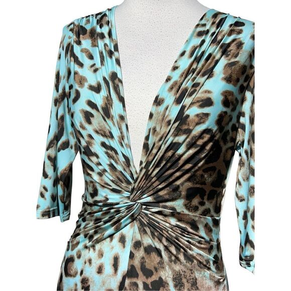 Cartise 3/4 Sleeve Sexy Animal Print Blouse Size Small Petite - Picture 2 of 5